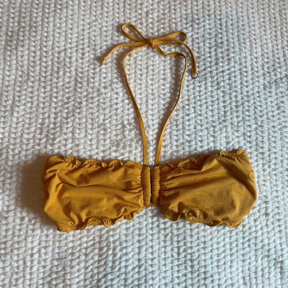 Seafolly | Stardust U-Tube Bandeau Bikini Top in Saffron | Swim Top | NWOT